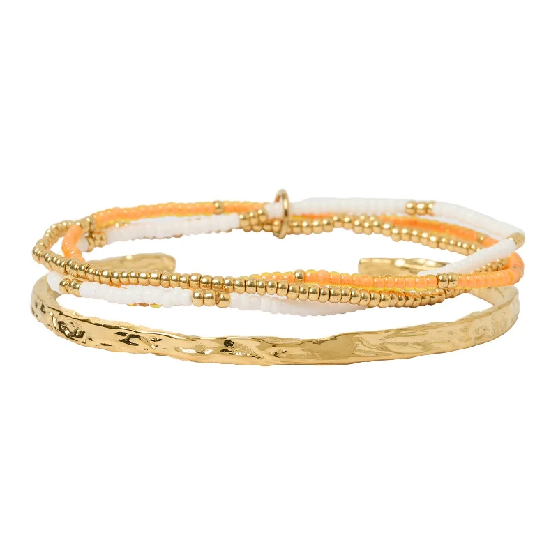 Maple grain bangles-Sunshine Bracelet Stack - Passionfruit