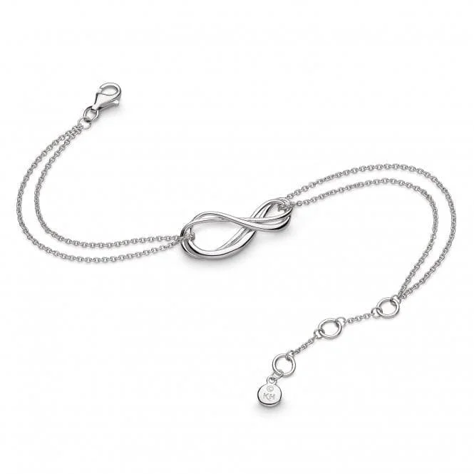 Twisted tribal bangles-Sterling Silver Infinity Twin Chain Bracelet 71161RP