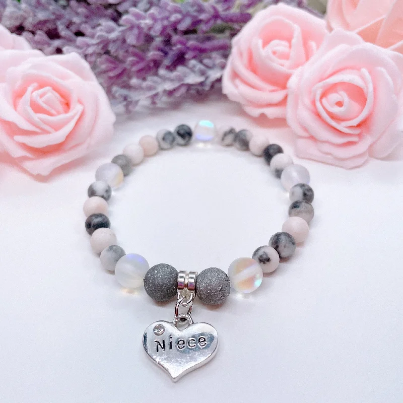 Wrapped thread bangles-Niece Heart Companion Charm Bracelet Druzy