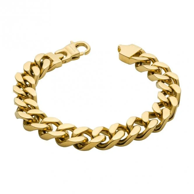 Pure crystal bangles-Gold Plated Curb 22cm Bracelet B5444