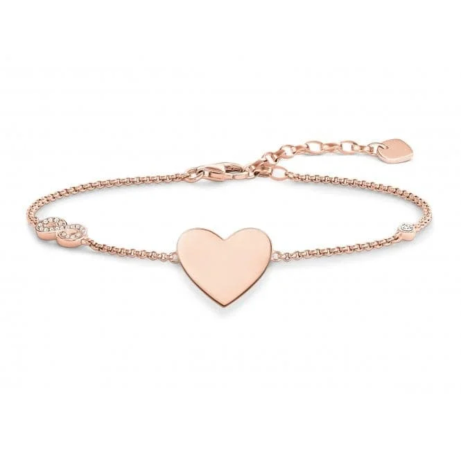 Silk edge bangles-Thomas Sabo Heart With Infinity Bracelet A1486-416-14