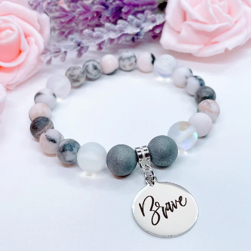 Silk edge bangles-Brave Classic Charm Bracelet Druzy