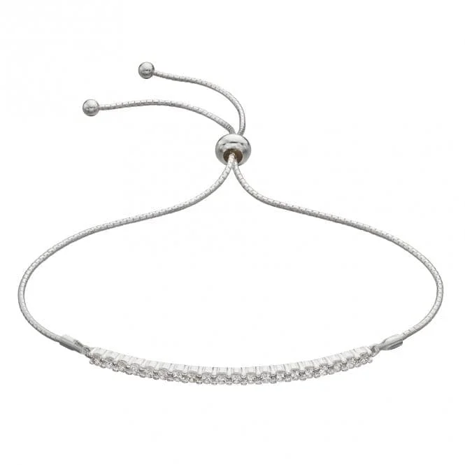 Gem charm bracelets-Bar Toggle Bracelet with White Zirconia B5309C