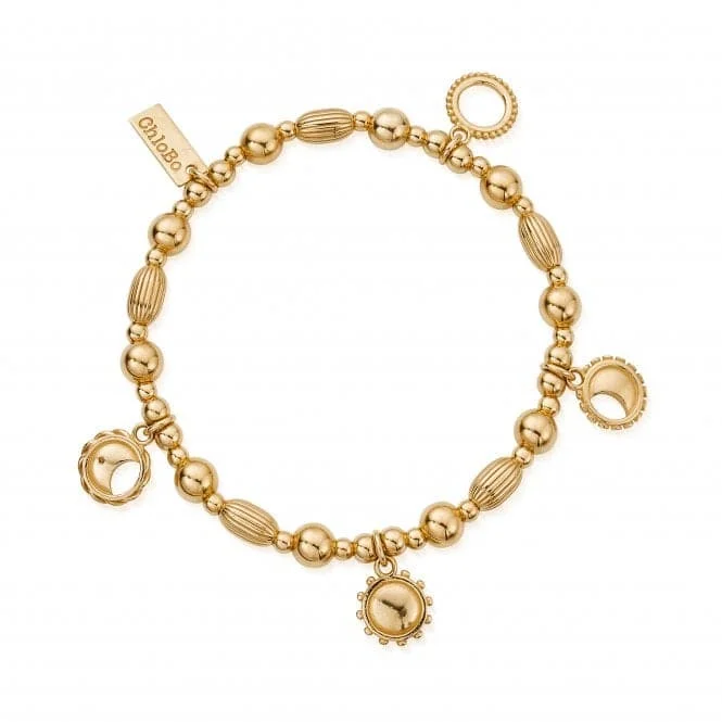 Fine enamel bracelets-Gold Phases Of The Goddess Bracelet GBMUL4M