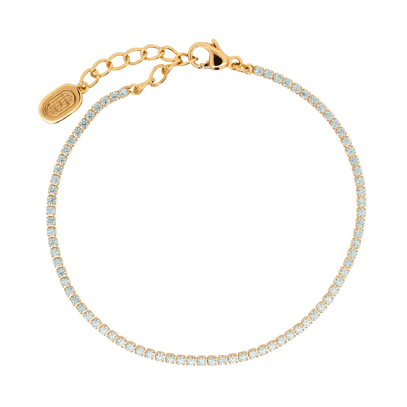 Emerald bead bangles-Gold Micro Tennis Bracelet