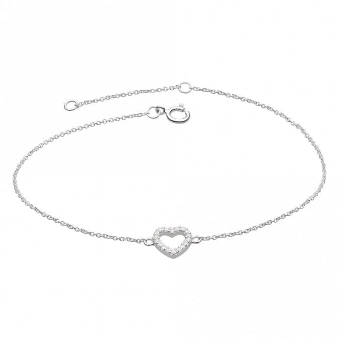 Smooth form bracelets-Open Heart Zirconia Bracelet 7543CZ