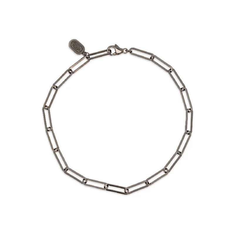 Wave pattern bracelets-Ruthenium Link Bracelet