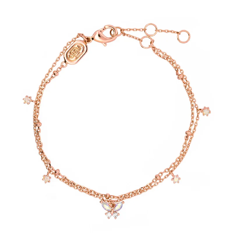 Bright bead bangles-Rose Gold Meadow Bracelet