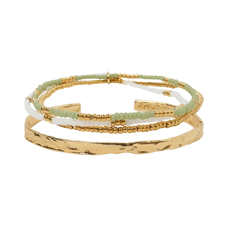 Silk edge bangles-Sunshine Bracelet Stack - Forrest