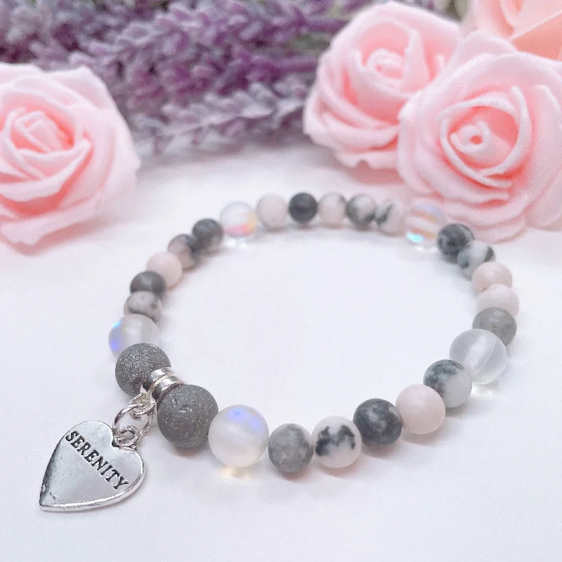 Flex thread bracelets-Serenity Heart Companion Charm Bracelet Druzy