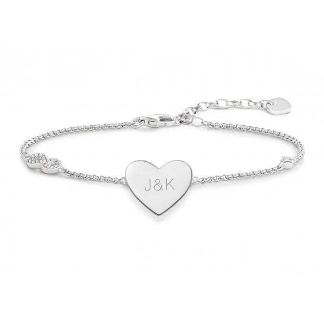 Freshwater pearl bracelets-Thomas Sabo Heart With Infinity Bracelet A1486-051-14