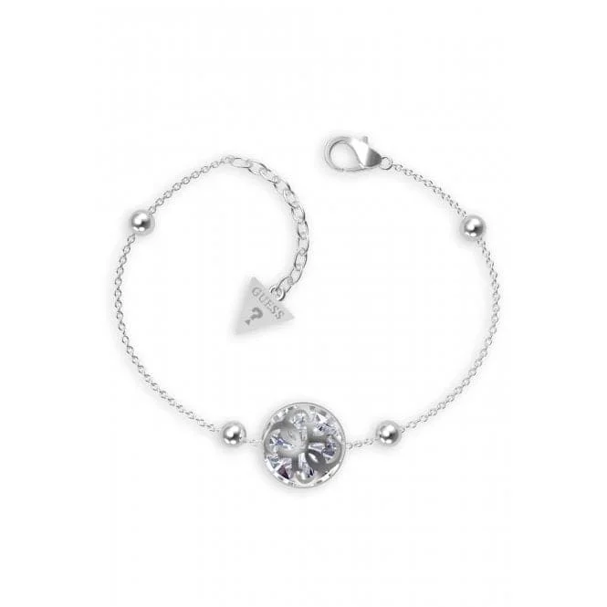 Gem charm bracelets-Ladies Rhodium Plated 4G Crystals Bracelet UBB01394RHL