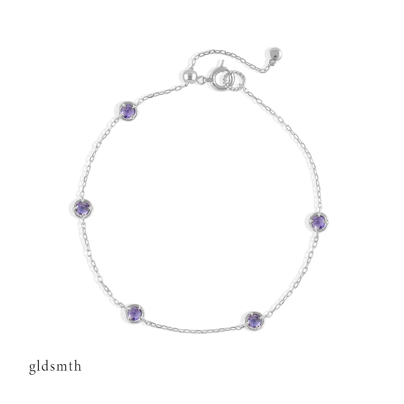 Beaded cluster bracelets-10k White Gold Cheyenne Tanzanite Bracelet