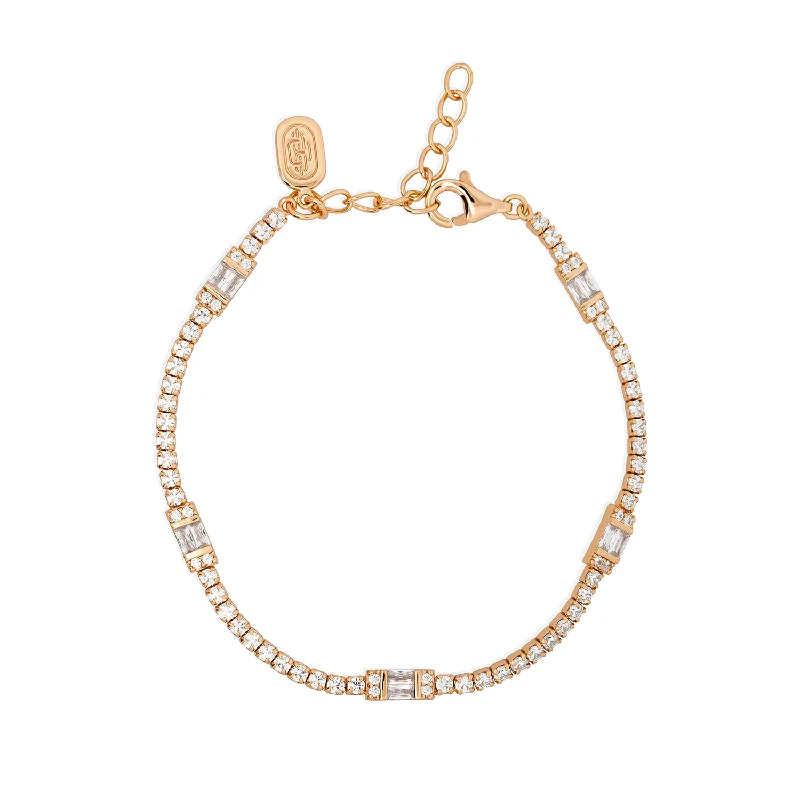 Layered chain bracelets-Gold Claribelle Tennis Bracelet