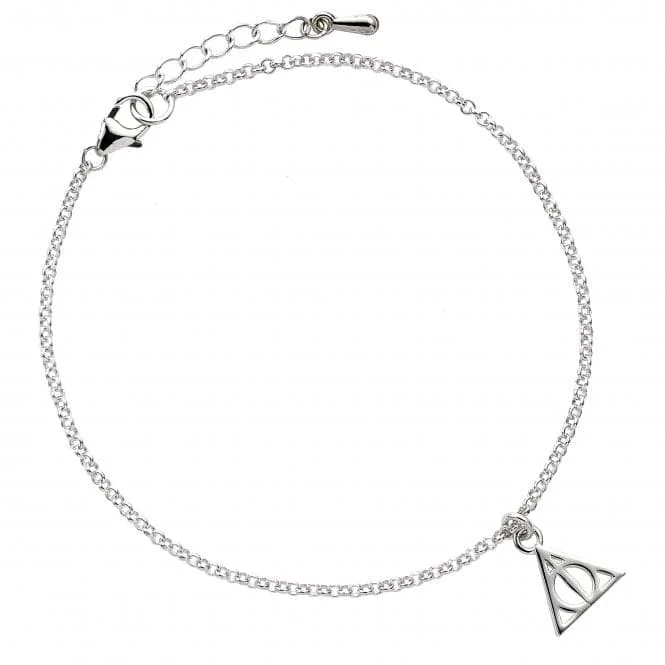 Wool thread bangles-Sterling Silver Deathly Hallows Bracelet