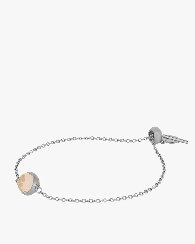 Flex thread bracelets-October Birthstone Love Signature Bracelet, Silver