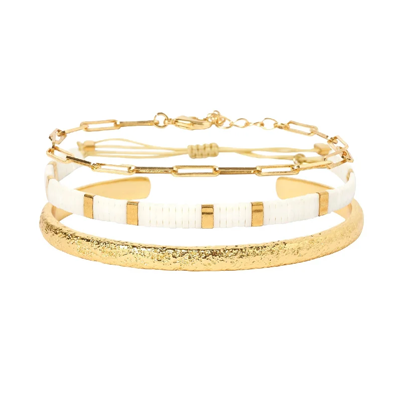 Light filigree bangles-Angelica Bracelet Stack