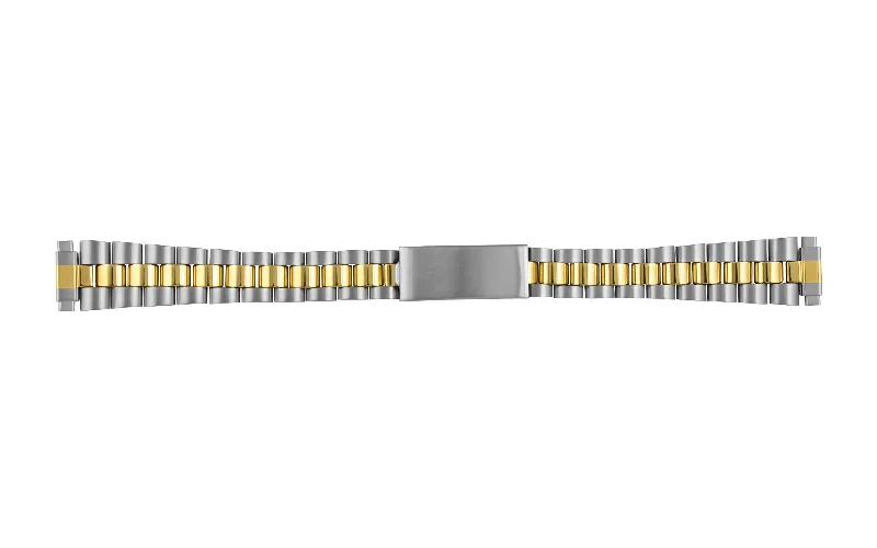 Clear link bracelets-Hadley Roma Women's Two Tone Rolex President® Style Metal Bracelet Watch Band