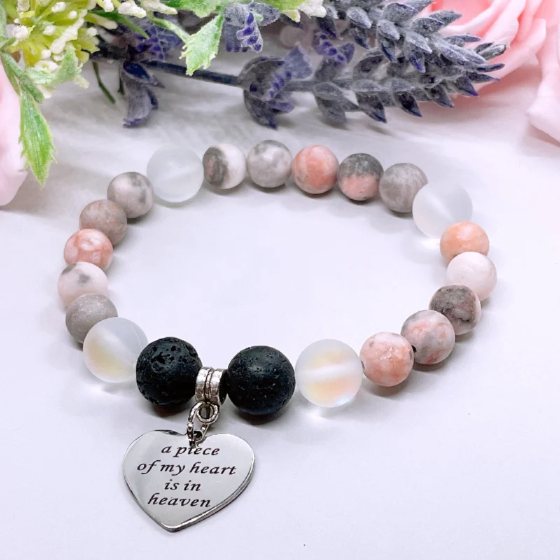 Soft clay bracelets-A Piece of my Heart is in Heaven Classic Charm Bracelet Lava