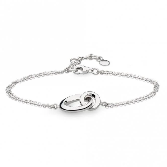 Love charm bangles-Bevel Cirque Link RP 7.5" Double Chain Bracelet 71886RP