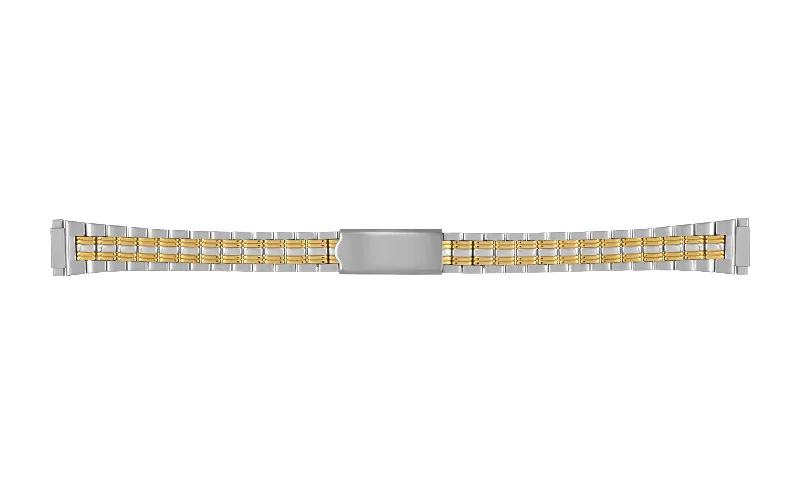 Smooth design bangles-Hadley Roma Women's Two Tone Metal Bracelet Watch Band