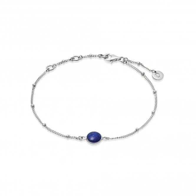 Full crescent bangles-Lapis Healing Stone Bobble Silver Bracelet HBR1004_SLV