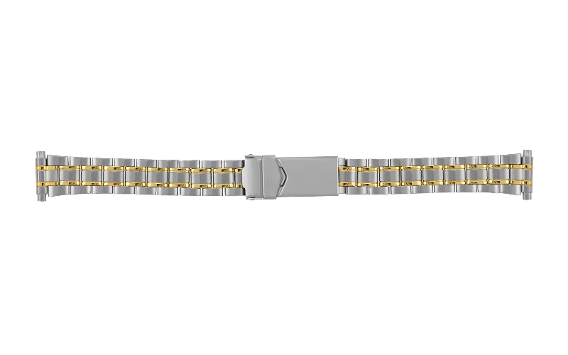 Gem charm bracelets-Hadley Roma Women's Two Tone Metal Bracelet Watch Band