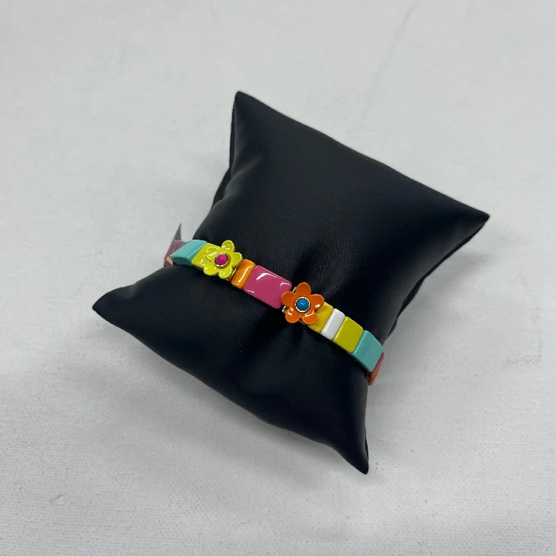 Bead line bangles-Bracelet Other By Cmb Enamel Tile Stretch Bracelet