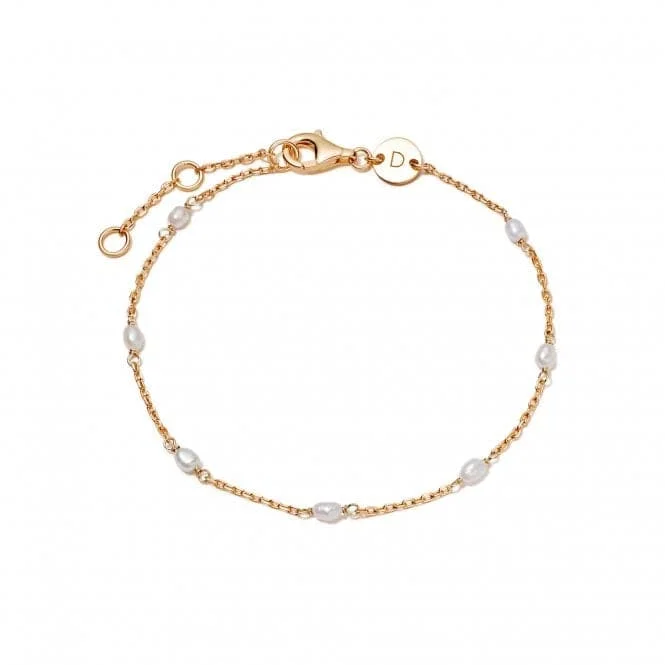 Loop charm bangles-Treasures Seed Pearl 18ct Gold Plated Bracelet TBR03_GP