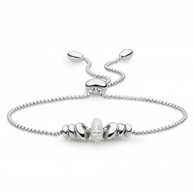 Full crescent bangles-Coast Tumble Glisten Pavé Zirconia RP Toggle Bracelet 70161CZ