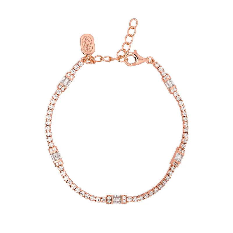 Tiny dot bangles-Rose Gold Claribelle Tennis Bracelet