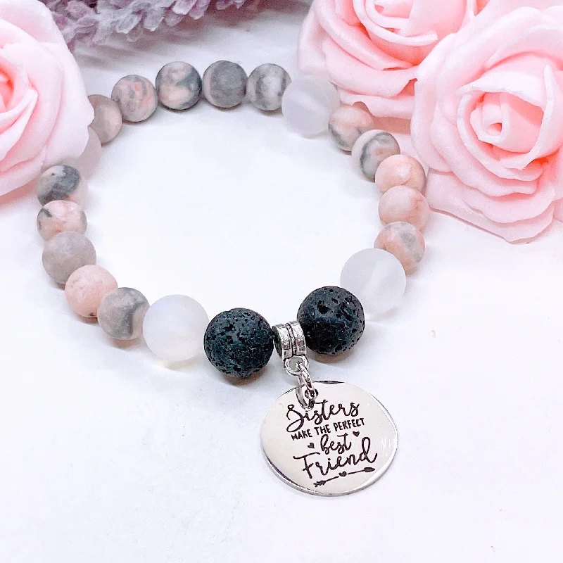 Sky theme bracelets-Sisters Make the Perfect Best Friend Classic Charm Bracelet Lava